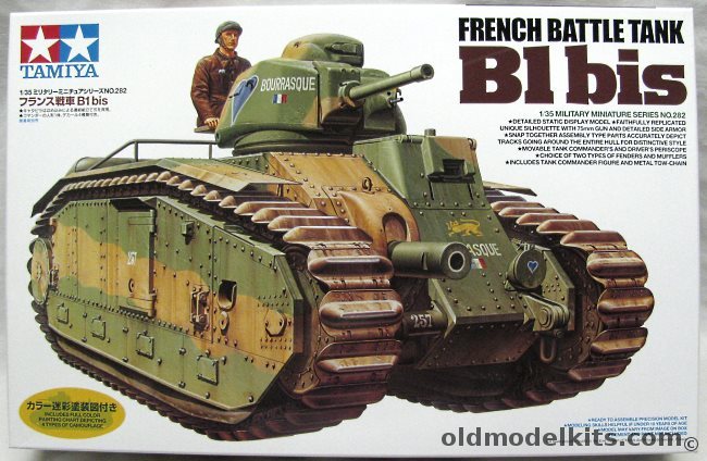 Tamiya 1/35 French Battle Tank B1bis, MM282 plastic model kit